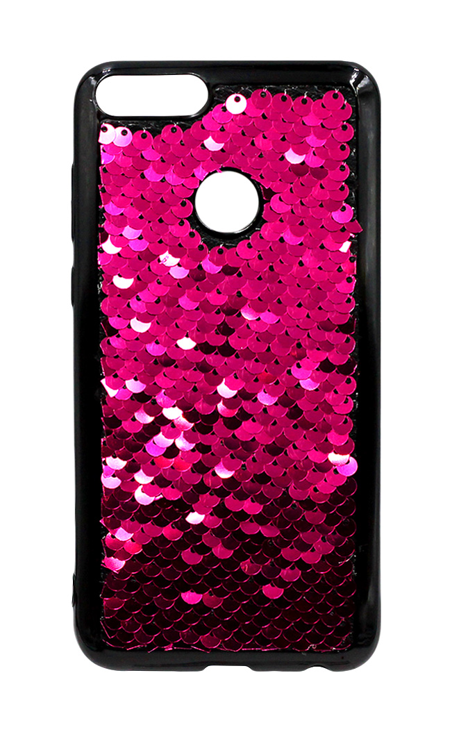 Накладка Sequins для Huawei P Smart  (FIG-LX1) / Enjoy 7S малинова-0